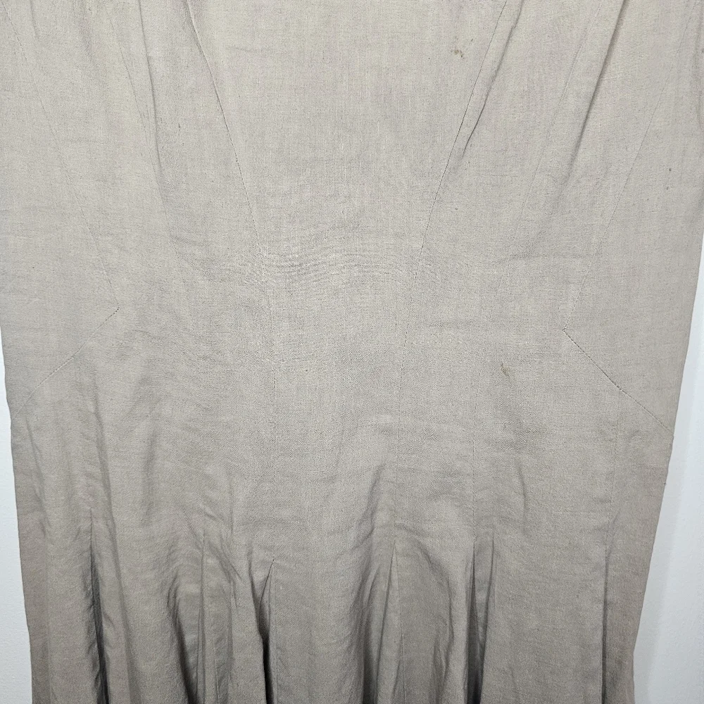 NWT Theory Kaien W Beige Linen Blend Fit & Flare Mini Dress Size 6 - Picture 5 of 14